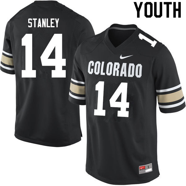 Youth #14 Dimitri Stanley Colorado Buffaloes College Football Jerseys Sale-Home Black - Click Image to Close